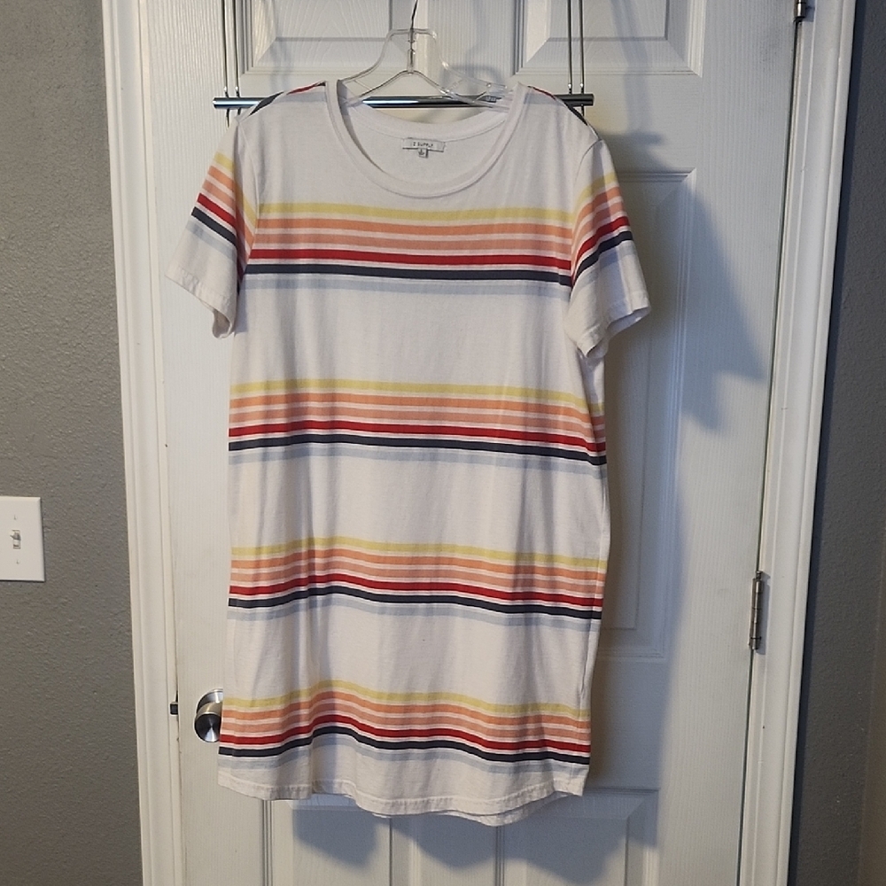 Z Supply Lanaj Stripe T shirt Dress L